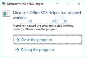 Errore SDXHelper.exe – Office 365